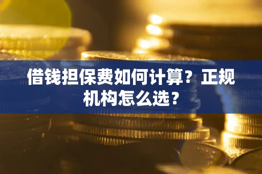 武汉借钱担保费如何计算？正规机构怎么选？