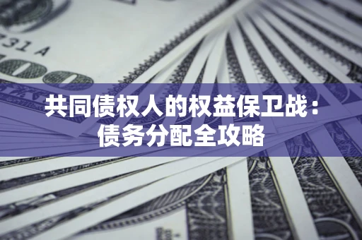 武汉共同债权人的权益保卫战：债务分配全攻略