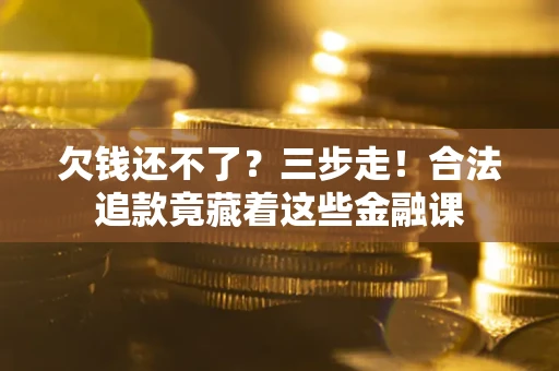 武汉欠钱还不了？三步走！合法追款竟藏着这些金融课
