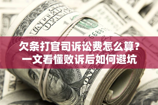 武汉欠条打官司诉讼费怎么算？一文看懂败诉后如何避坑